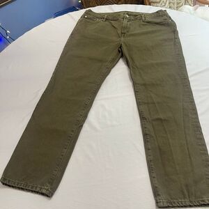 Outerknown SEA Jeans Mens 38 X 30 Green Denim Drifter Tapered Olive Cotton Pants